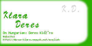 klara deres business card
